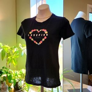 PINK VS Everyday Black Floral Tee